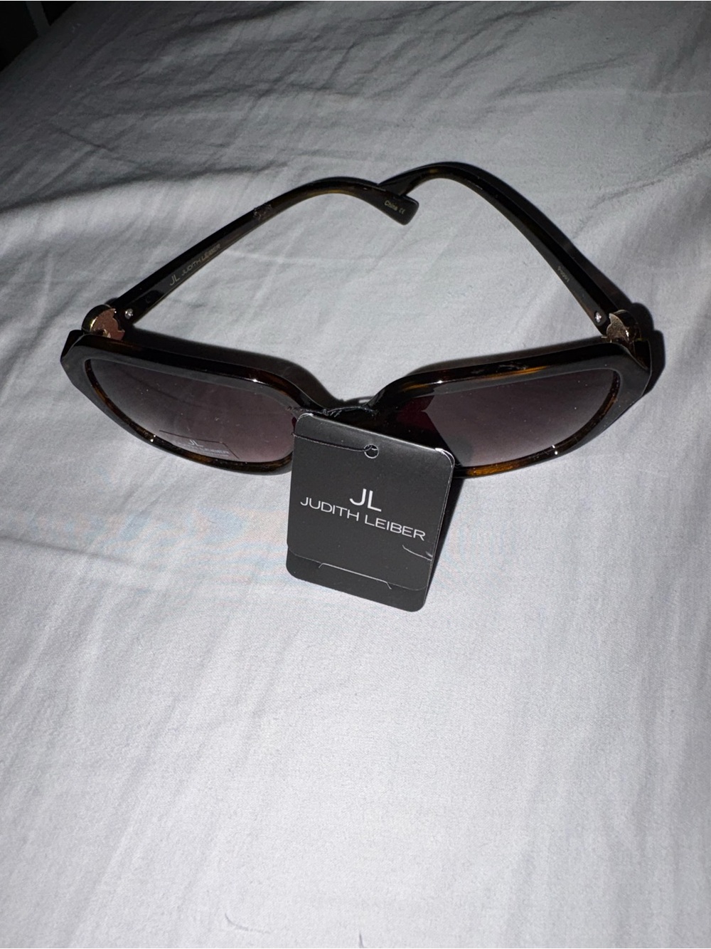 Judith Leiber Women's Tortoiseshell Sunglasses with Crystal Accents - Brown - Picture 2 of 2